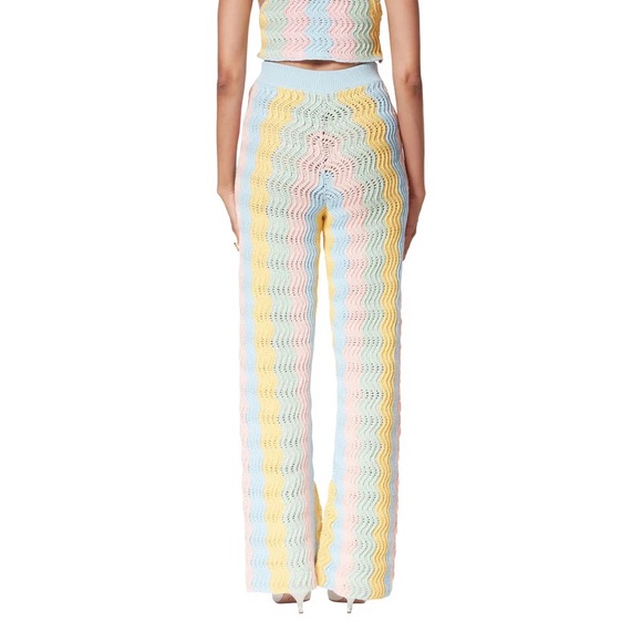 Casablanca Rainbow Gradient Crochet Flare Trousers - Picture 9 of 14
